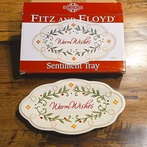 Fitz and Floyd Sentiment Tray Warm Wishes